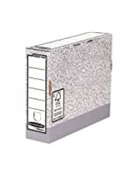 Fellowes 1080001 Boite d'Archives Banker Box System A4 Montage Automatique - Dos de 8cm Gris (Lot de 10)