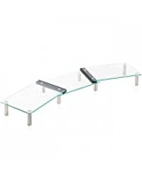 FITUEYES Réhausseur d'Écran d'Ordinateur Moniteur Stand en Verre,Support de Moniteur PC et TV pour Bureau,Famille 101.6-109.6x24x9.7cm DT108001GC