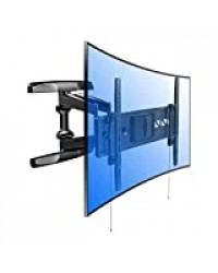 Fleximounts R2 Support pour les Écrans Plats et Incurvés UHD/HD Support Mural TV Articulé Bras Inclinable et Pivotant pour la plupart des LED, LCD, Plasma, OLED TVs de 32"-70"/81-178cm