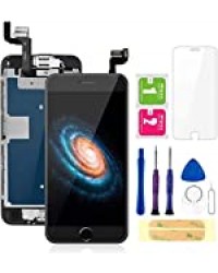 FLYLINKTECH écran pour iPhone 6s Noir 4,7" LCD de Remplacement Complet - préassemblés LCD avec capteur de proximité, caméra Frontale, écouteur et Plaque arrière en métal Kit d'outils de réparation