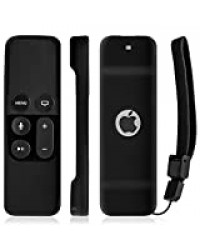 Fosmon Non-slip Remote Case Antidérapant Étui de Protection en Silicone, [Ultra-Fin] Housse Coque de Protection Apple TV,4K Siri 4ème 5ème Génération Télécommande,Controller,Contrôleur,Manette -Noir