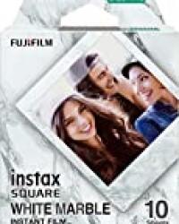 Fujifilm 16656473 Instax Square Film, Whitemarble, Lot de 10 tirs