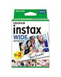 Fujifilm Film - 16385995 - Instax Wide 99 x 62 mm - Compatible Appareil Instax Wide uniquement - Bipack 10 x 2 films