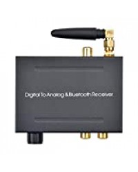 GaoF Convertisseur DAC 192 KHz Récepteur Bluetooth V5.0 Sortie RCA Optique coaxiale 3,5 mm avec convertisseur Audio numérique-analogique réglable en Volume