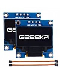 GeeekPi 2Pack 0,96 pouce Module OLED 12864 128x64 Blanc SSD1306 Module de carte d'affichage série IIC pour Arduino, Raspberry Pi, Beagle Bone Black