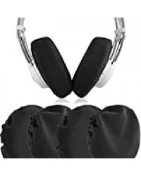 GEEKRIA 2Pairs Flex Fabric Headphone Earpad Covers/Stretchable and Washable Sanitary Earcup Protectors. Fits 4.33-6.29 inches Over-Ear Headset Ear Cushions/Good for Gym, Training