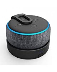 GGMM D3 Base de Batterie Portable pour Enceinte Dot 3ème Génération et Autres Enceintes Smart Home, Noir Nouvelle Version (Dot Non Inclus)