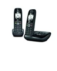 Gigaset AS470A Duo - Téléphone fixe sans fil - Répondeur - 2 combinés - Noir