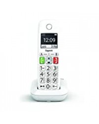 Gigaset E290 - Téléphone Fixe sans Fil Blanc avec Grand écran rétroéclairé, larges Touches, Fonction Blocage D'appels
