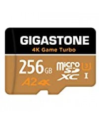 Gigastone Carte Mémoire 256 Go, 4K Game Turbo Série Professionnel pour Nintendo Switch, Lecture/écriture 100/60 Mo/s. A2 U3 Carte Micro SDXC C10 Garantie de 10 Ans + 5 Ans(Récupération De données)