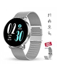 GOKOO Montre Connectée Femmes Homme Montre Intelligente Etanche Cardiofréquencemètre Moniteur de Sommeil Montre Sport Calorie Brûlée Podomètre Fitness Tracker d'Activité pour Android iPhone (d'or)