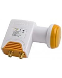 Golden Media High Gain Universal LNB Twin avec des contacts plaqués or (Full HD, 4K, 0.1dB)