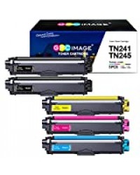 GPC Image TN 241 BK TN 245 C,M,Y Cartouche de Toner Compatible pour Brother MFC-9330CDW DCP-9020CDW MFC-9340CDW HL-3140CW HL-3150CDW MFC-9140CDN HL-3170CDW DCP-9015CDW,TN-241BK TN-245C TN-245M TN-245Y