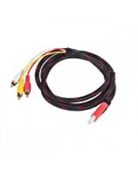 Greatangle 1.5M HDMI-mâle à 3 RCA (Rouge + Jaune + Blanc) Adaptateur de Cordon de câble Audio vidéo AV pour TV numérique Haute définition Domestique Noir et Rouge