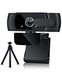 GUUKIN 1080p Webcam avec Microphone pour PC Full HD Caméra Web USB pour la Diffusion en Continu, Les Appels Vidéo, L'étude en Ligne, la Conférence