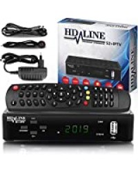 HD-LINE Tivusat s2 Récepteur satellite – Boîtier IPTV numérique et carte (HDTV, WiFi, DVB-S/S2, HDMI, AV, 2 x USB 2.0, 4 K) (préprogrammé pour Astra Hotbird et Turquoise) – italien, russe