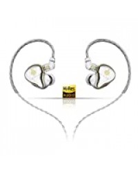 HDIIZS MS4 Écouteurs Intra-Auriculaires Hi-FI Hi-Res avec câble Amovible Design 2 broches 0.78mm Quatre Pilotes Hybride (1 Dynamique + 3 Knowles BA) (Argent)