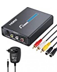 HDMI vers Composite 3 RCA AV Convertisseur Audio Vidéo S/Vidéo R/L Prise en Charge 720P / 1080P avec câble RCA/S-vidéo pour PS3 Xbox/HDTV/DVD TV STB Caméra Blue-Ray/PC Portable/VHS
