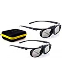 Hi-SHOCK® Lot de 2 paires de lunettes 3D actives pour TV 3D Sony, Samsung, Panasonic Compatible avec SSG-3570 CR / TDG-BT500A / AN3DG35 120 Hz Bluetooth Rechargeable