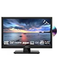 HKC 17H2C TV LED 43,9 cm (17 Pouces) avec Lecteur de DVD (HD 1.366 x 768, Triple Tuner, CI +, HDMI, Lecteur multimédia Via USB 2.0, Chargeur de Voiture 12 V), Noir