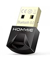 Hommie USB Bluetooth 5.0 Adaptateur,Mini Clé USB Bluetooth Dongle sans Fil pour window7/8/8.1/10(32/ 64bit) pour Souris, Clavier, Enceinte, Casque, Imprimantes, Android