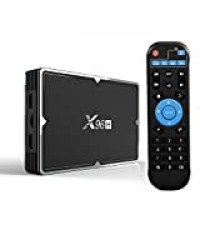 Huafeliz X96H Box TV Android 9.0 4 + 64 Go HD TV Box avec télécommande, prise en charge 4K Full HD/6K/3D 2,4 et 5 GHz WiFi/Bluetooth/3 ports USB Android Box