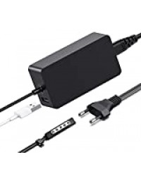 HUNDA Chargeur Surface Pro 2, 48W 12V 3,6A Surface Chargeur d’Alimentation pour Microsoft Surface Pro 1, Surface Pro 2, Surface RT/Surface 2 1536 avec Port USB 5 V/1 A et Cordon d'alimentation