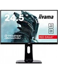 Iiyama G-Master Red Eagle GB2560HSU-B1 Moniteur Gaming 24,5" Full HD 1 ms Freesync 144 Hz VGA/DP/HDMI Hub USB Pied réglable en hauteur Multimédia Châssis Slim Noir