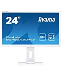 iiyama ProLite B2483HSU-W5 Écran PC LED 23,8" TN Full HD VGA/DP/HDMI Hub USB Pied réglable en hauteur Multimédia Blanc