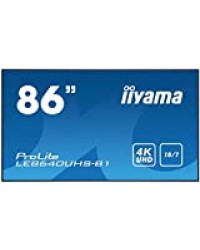 iiyama Prolite LE8640UHS-B1 - Classe 86" (85.6" visualisable) écran LED - signalisation numérique - 4K UHD (2160p) 3840 x 2160 - Noir Mat