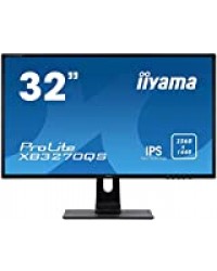 iiyama ProLite XB3270QS-B1 Écran LED 31,5" IPS WQHD VGA/DP/HDMI Pied réglable en hauteur Multimédia Bords fins Noir