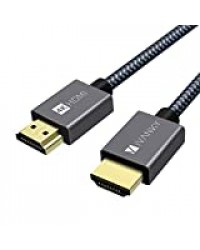 iVANKY Câble HDMI 1,2m 4K Ultra HD - Câble HDMI 2.0 en Nylon Tressé Supporte Ethernet/3D/Retour Audio - Cordon HDMI 1,2m pour Lecteur Blu-Ray/Xbox/PS4 - Gris Sidéral