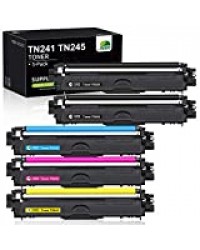 JARBO TN241 TN245 Compatible pour Brother TN-241 TN-245 Toner (2 Noire, Cyan, Magenta, Jaune) pour Brother DCP-9015CDW DCP-9020CDW HL-3140CW HL-3150CDW HL-3170CDW MFC-9140CDN MFC-9330CDW MFC-9340CDW