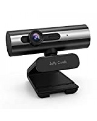 Jelly Comb Webcam Full HD 1080P avec Microphone Rotation 360° pour Skype Vidéo Enregistrement Conférence Compatible avec Windows Mac OS Android Linux-Noir et Argenté