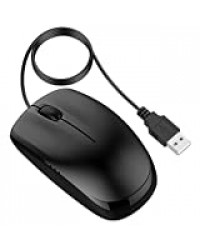 JETech Souris Filaire, Suivi Optique Haute Définition, USB, Noir