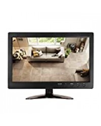 JOHNWILL Moniteur Portable 10,1 Pouces Moniteur de sécurité écran IPS HD 1366x768 avec USB VGA HDMI AV BNC, Plastique Noir