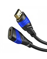 KabelDirekt 10m Câble de rallonge HDMI compatible avec (HDMI 2.0a/b, 2.0, 1.4a, 4K Ultra HD, 3D, Full HD, 1080p, HDR, ARC, Highspeed avec Ethernet, PS4, XBOX, HDTV) TOP Series