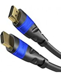 KabelDirekt 10m Câble HDMI 4K compatible avec (HDMI 2.0a/b, 2.0, 1.4a, 4K Ultra HD, 3D, Full HD, 1080p, HDR, ARC, Highspeed avec Ethernet, PS4, XBOX, HDTV) TOP Series