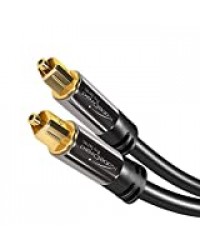 KabelDirekt – 3m câble audio numérique optique / câble TOSLINK (TOSLINK vers TOSLINK, câble fibre optique pour home cinéma, PS4, XBOX) PRO Series