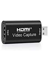 Kaliwa HDMI Carte De Capture Audio Vidéo 1080P, USB2.0 Portable Cartes de Capture Plug & Play, Ultra Low Latency Technology, pour Système Android Windows Linux Mac OS X Game Capture Card