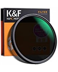 K&F Concept Filtre 82 mm ND Variable Densité Neutre ND2-ND32 sans Croix Bleu pour Appareil Photo