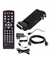 Kit DVB-T/T2 : récepteur Opticum HD AX Lion Air 2 HEVC DVB-T/T2 + câble HDMI avec fonction Ethernet et connecteurs plaqués or (Full HD, HEVC/H.265, HDTV, HDMI, péritel, USB 2.0 DVBT DVBT2 DVB-T2)