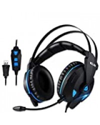 KLIM IMPACT V2 - Casque gamer USB - Son 7.1 Surround + Isolation - Audio Haute Qualité + Fortes Basses - Micro Casque Gaming Jeux Vidéo pour PC PS4 PS5 - Versione 2 [ Nouvelle Version 2020 ]