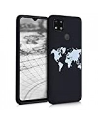 kwmobile Coque Compatible avec Xiaomi Redmi 9C - Housse Protectrice pour Téléphone en Silicone Tour du Monde Blanc-Noir