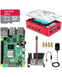 LABISTS Raspberry Pi 4 8Go, Raspberry Pi 4 Modèle B 8 Go Kit avec 32 Go Carte Micro SD Classe 10, Premium Boîtier, Dissipateur Module, 2 Ventilateurs, 5,1V 3A Alimentation Interrupteur on/Off