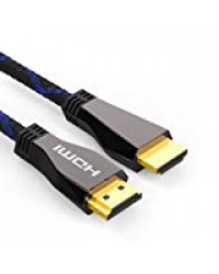 Lcueguk Câble HDMI 2.1 certifié à haute vitesse - 48 Gbps, 8 K à 60 Hz - 7680P - Dolby Vision - HDCP 2.2, 4:4:4 HDR, eARC - Compatible avec télévisions Apple, Samsung QLED 2 m 8 K HDMI-2 M.