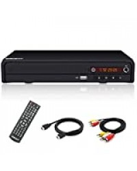 Lecteur DVD pour TV, DVD / CD / MP3 avec Prise USB, Sortie HDMI et AV (câble HDMI et AV Inclus), télécommande (sans Blu-Ray)