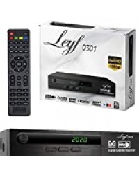 Leyf Récepteur satellite PVR fonction d'enregistrement numérique (HDTV, DVB-S/DVB-S2, HDMI, péritel, 2 ports USB, Full HD 1080p) [Préprogrammé pour Astra, Hotbird et Tursat] + câble HDMI