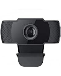 Licyley USB Webcam Full HD 1080P avec Microphone Antibruit, Caméra Web avec Clip Rotatif pour Ordinateur de Bureau et Portable pour Appels Vidéo, Conférence, Jeux, Streaming
