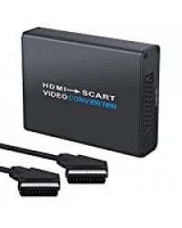 LiNKFOR Convertisseur HDMI vers SCART en Aluminium avec Câble Péritel 1,5 M HDMI 1080P vers Vidéo Composite HD + Convertisseur Audio Stéréo NTSC PAL pour Sky HD Blu Ray DVD HDTV STB VHS PS3